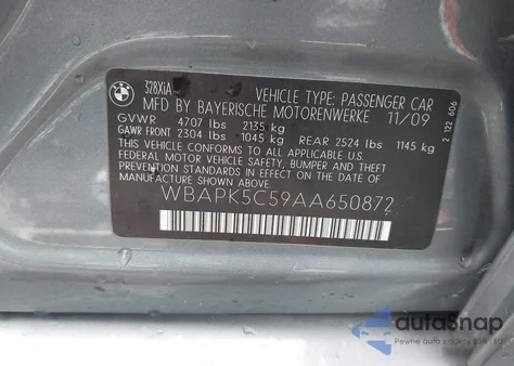 2010 BMW 328I xDrive z USA, uszkodzony, nr VIN WBAPK5C59AA650872